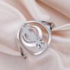 Dawapara Sikh Khanda Ring Adjustable Women Ring Religious Sikhism Jewelry Protection Amulet Stainless Steel Wedding Band