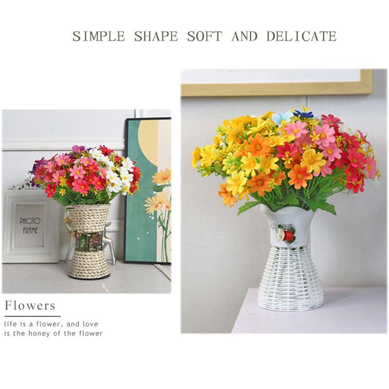 1 kytice 28 hlav umělých květin falešné hedvábné orchideje chryzantémy svatební kytice domácí zahradní párty dekorace