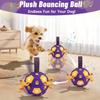 Quietschender aufblasbarer Hundespielzeugball Plüschfußball Langlebig Kauen Training Interaktives Spiel für Welpen Haustiere