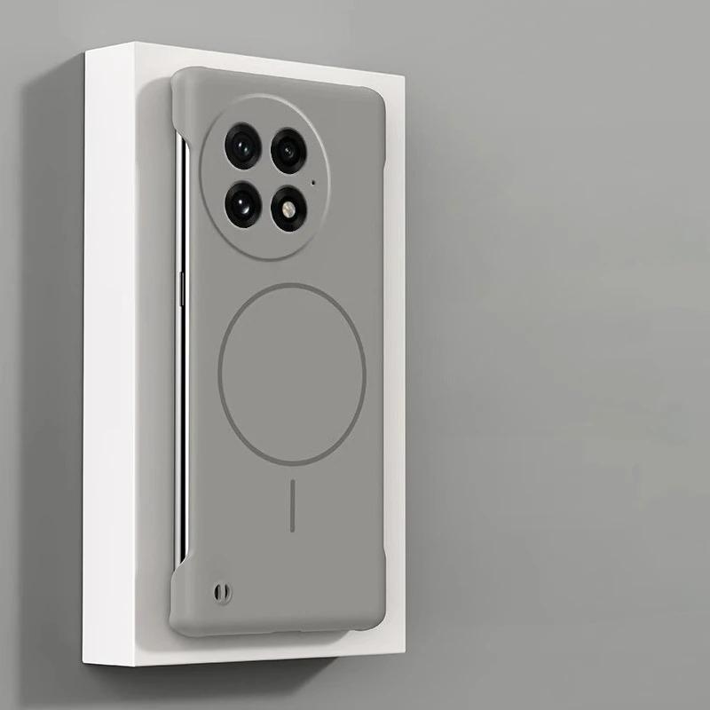 

Магнитный безрамный противоударный чехол для OnePlus 13R 13 12R Ace 5 Pro Ace 3Pro Magsafe Wireless Charging Ultra Thin Hard PC Cover OnePlus 12R серый