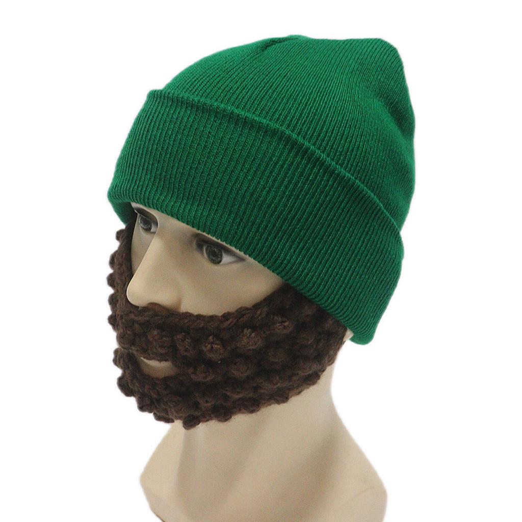 Funny Men Women Knit Bearded Hats Handmade Wig Winter Warm Ski Mask Beanie Christmas Halloween Caps