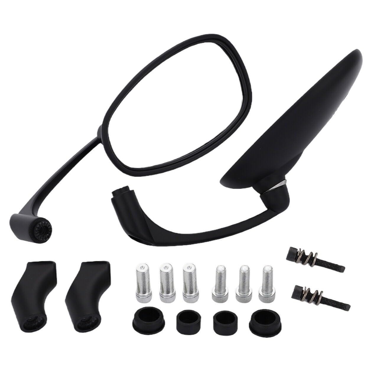 

Kanoan Oval Baren Mirrors for Universal 8mm and 10mm Side Left and Right for Aftermarket Custom Motorcycles, Mirrors, Set, Black, Forza, Dragstar, чёрный