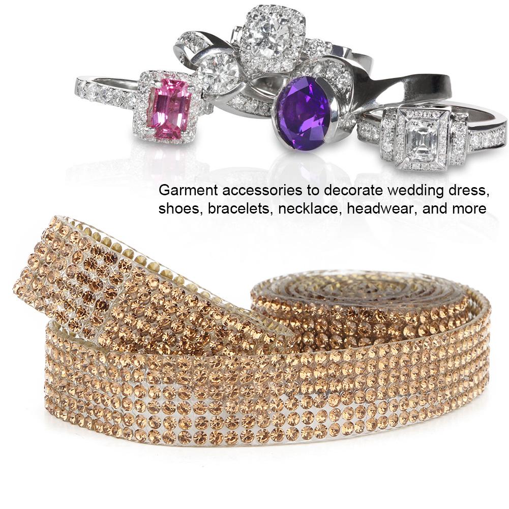 1m Strass Glasgewebe Band Eisen auf Aufnäher Brautkleid Schuhe Besatz (  Farbe)