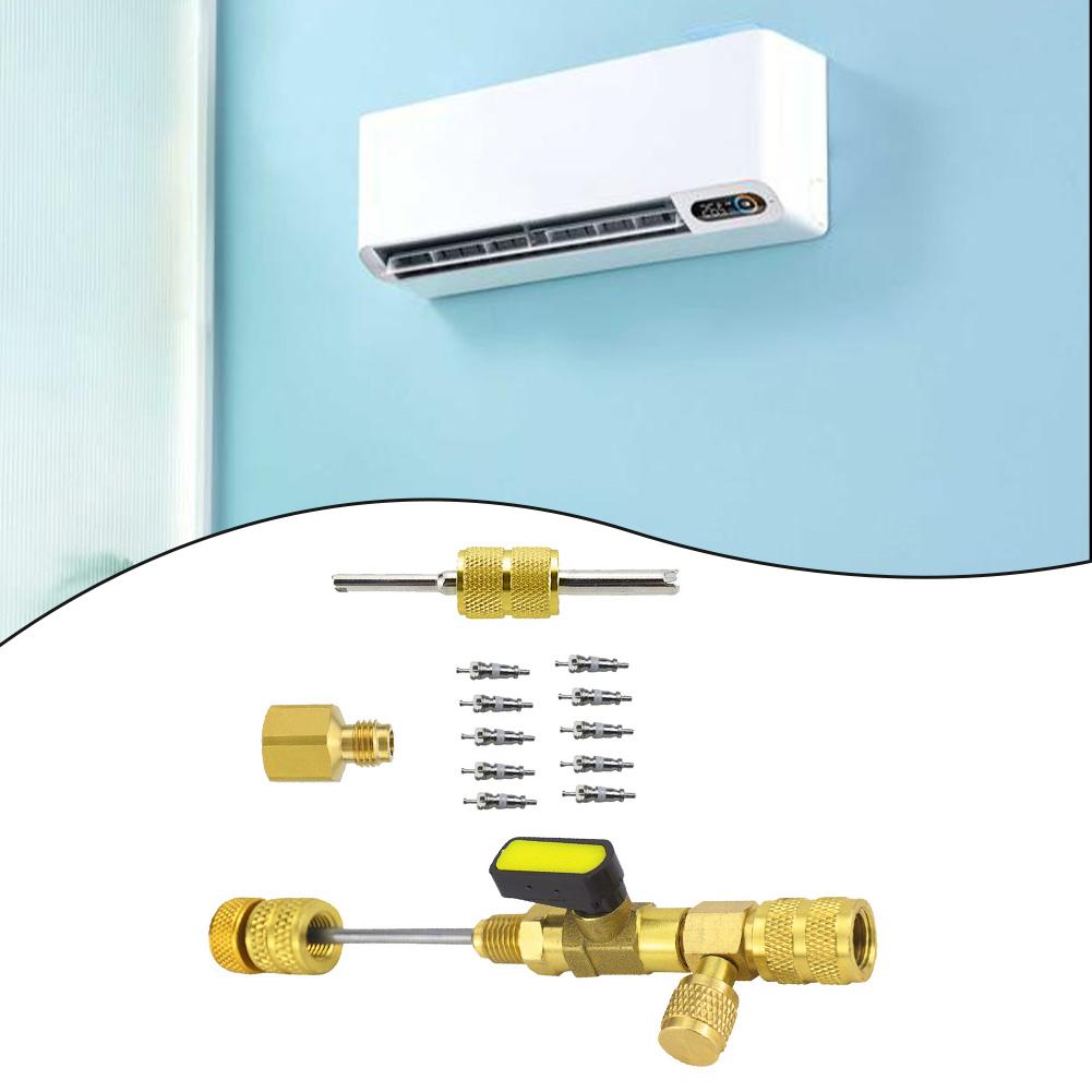 Air Conditioning Valve Remover Tool Brass Adapter Tool Air Conditioner Tool Anti-slip Knurling Brass Construction