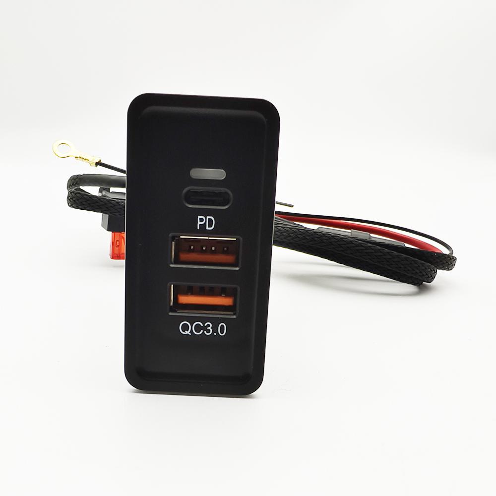 Car USB Quick Charge QC3.0 Fast Phone Charger Adapter Modified Charging Interface Socket Power Switch for Golf 7 Accessories