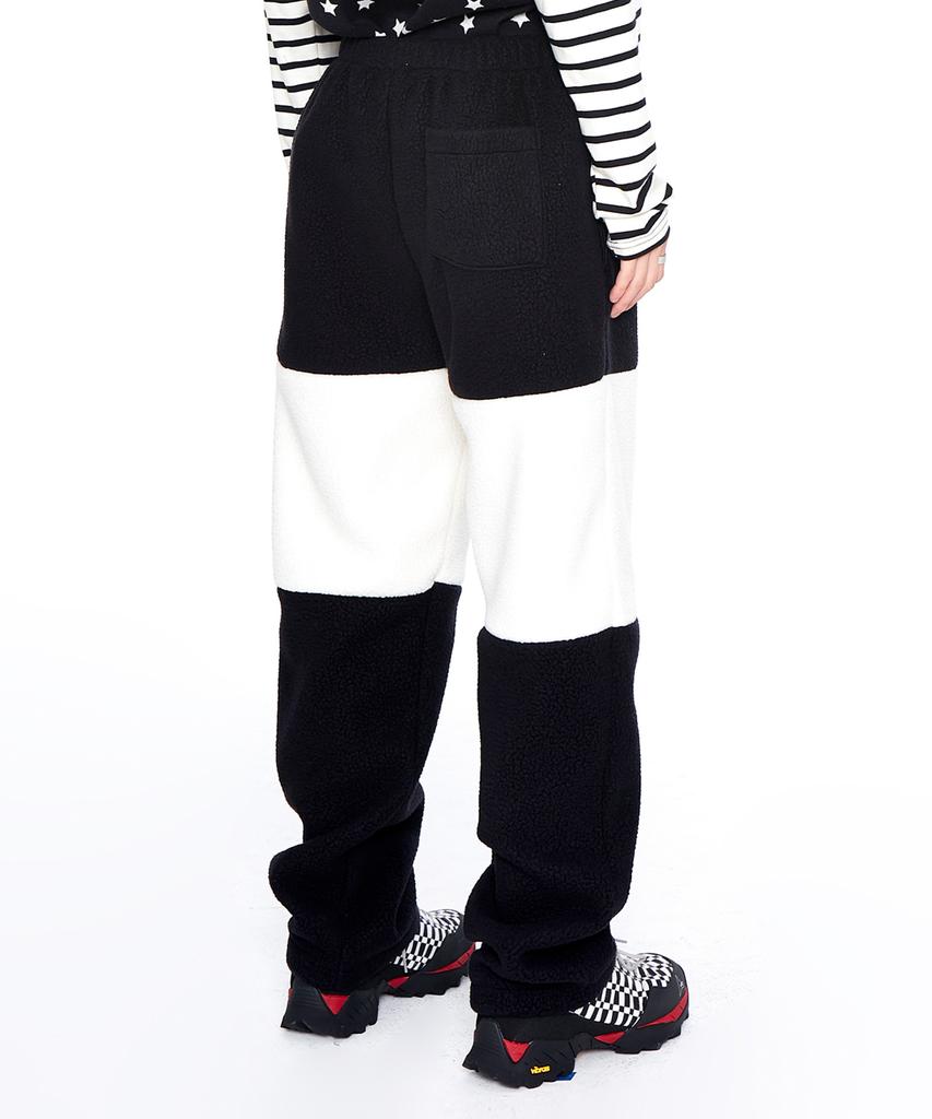 EPONYM Color Block Fleece Pants_White & Black