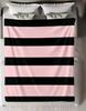 Black Stripes Pink Ultra-Soft Fluffy Flannel Blanket Super Cozy Lightweight Bed Blanket for Halloween Sofa Bed Christmas