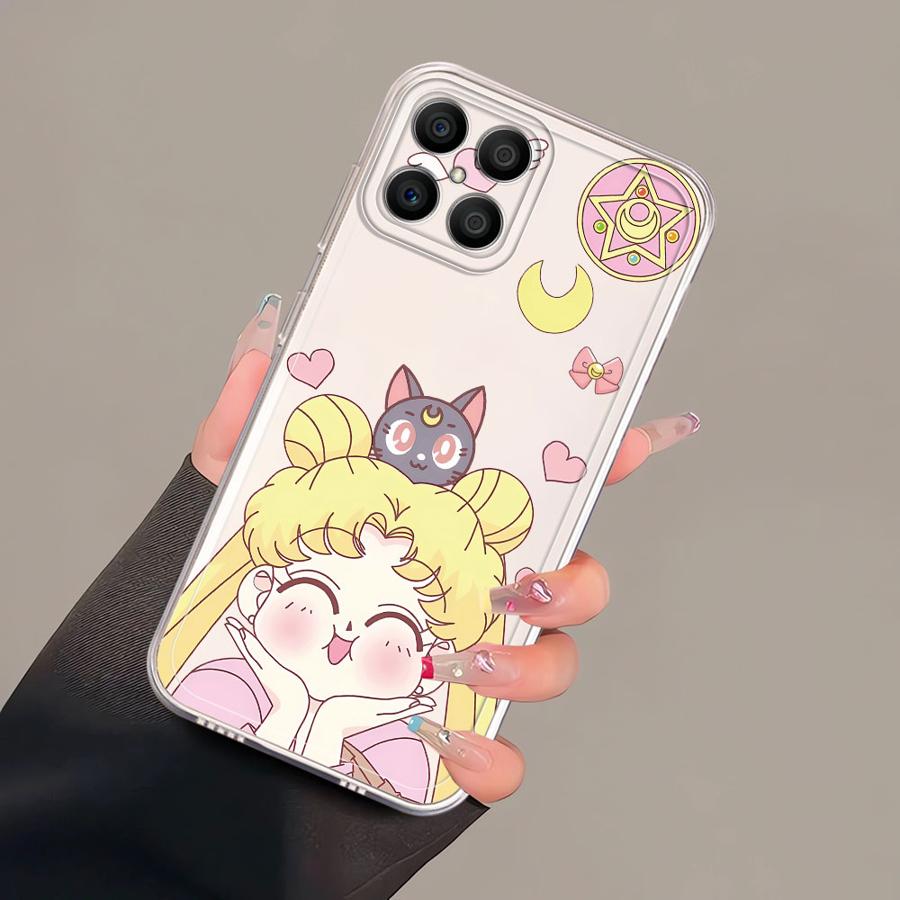 Soft Phone Cover Case for Honor X8b X8a X9a X7b X9b X8 90 Lite Sailor Moon Anime