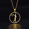 My Shape Artistic Gymnastics Pendant Necklaces Women Girl Dancer Sports Stainless Steel Basketball Player Chain Choker Jewelry