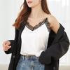 New Spring/Summer Loose Backless Solid Color Silk V-Neck Lace Camisole for Women