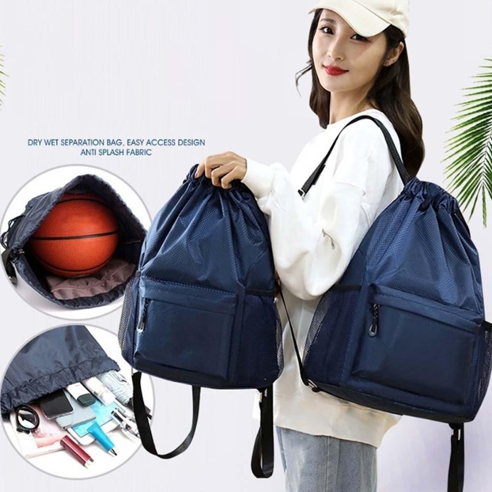 Large Capacity Oxford Cloth Backpack Portable Drawstring School Bag Gym Drawstring Bag Students