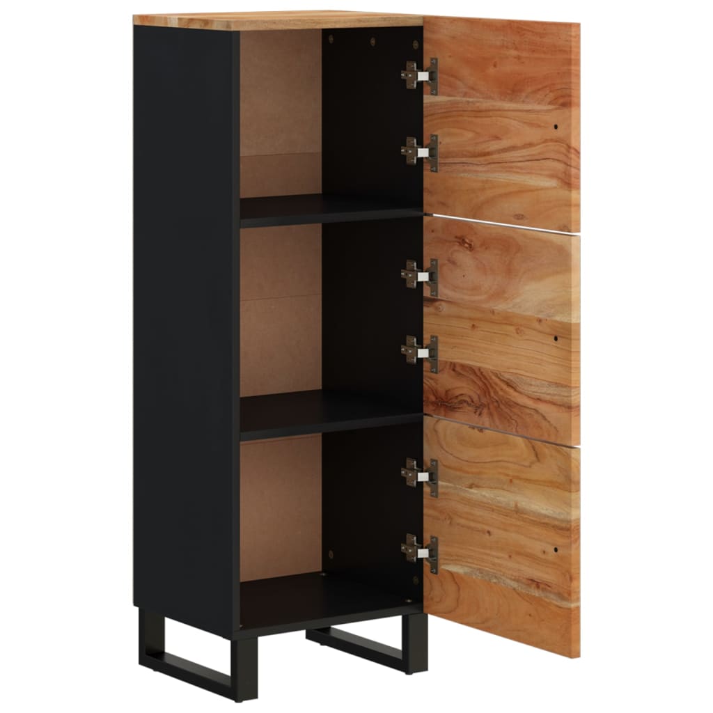 Sideboard with 3 Doors 40x33x110 cm Solid Acacia Wood & Iron