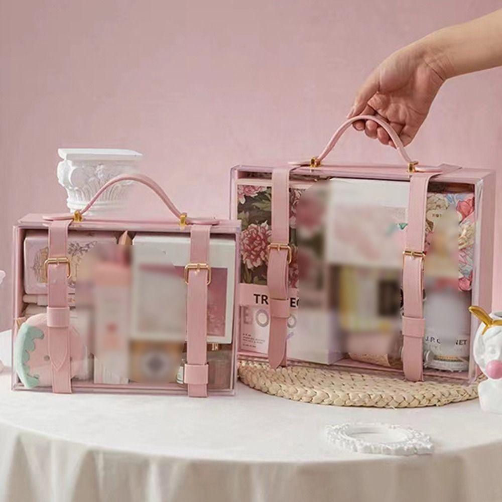 Visible Windows Storage Case Acrylic Wedding Candy Packaging Box Handbag Case Present Box New Year