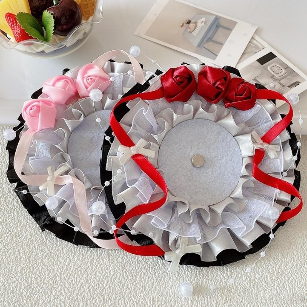 Lace Magnetic Anime Badge Holder Rose Ornate Ribbon Badge Flower  Ita Bag Accessories