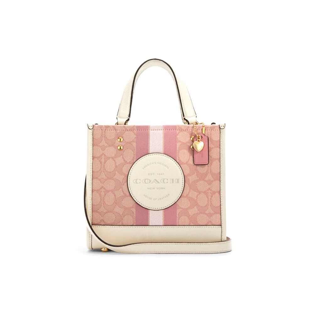

Coach Dempsey 22 Classic Monogram Canvas And Leather Tote Bag Women tote bags Cherry-Blossom-Pink C7965-IMSXX Basic Set (Bag+Dust Bag)
