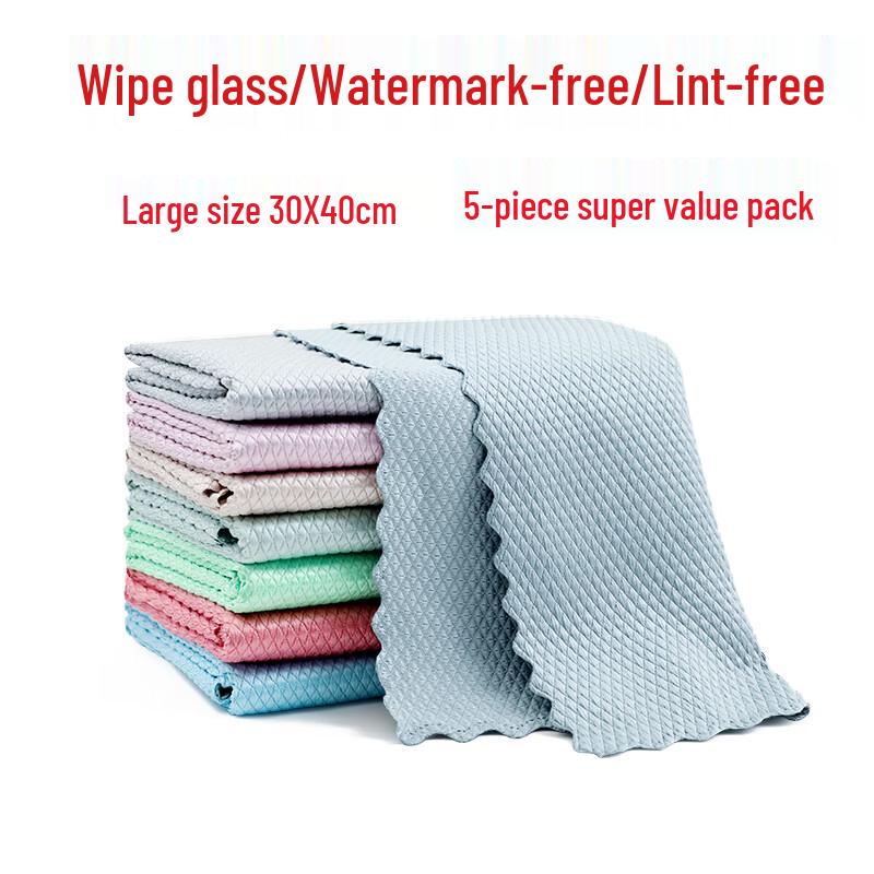 Fish Scale Microfiber Glass Cleaning Cloths