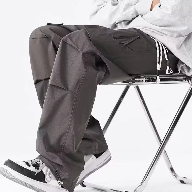 Overalls men's spring and summer new American trendy brand loose large size straight trousers neutral wind outdoor ruffian handsome charging pants