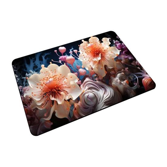 3D Visual Flower Diatom Mud Floor Rug Realistic Floral Doormat Anti-Slip Absorbent Mat for Bedroom Kitchen Bathroom Sofa Coffee Table