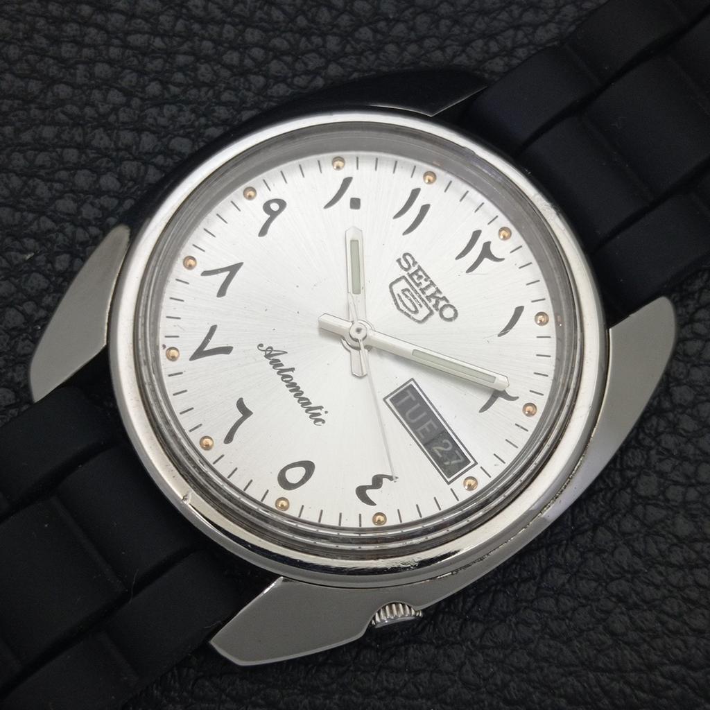 CEAS AUTOMATIC VINTAGE SEIKO 5 JAPONIA 6119C MENS CADRAN ARABIC ARGINTIU a702451-5 R124-a702451