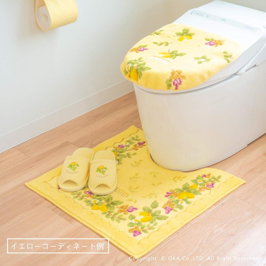 OKA Provence Ciel Regular Toilet 58 Cm X 60 Yellow Nordic Mat, Approx. Cm, (Washable, Stylish, Style)
