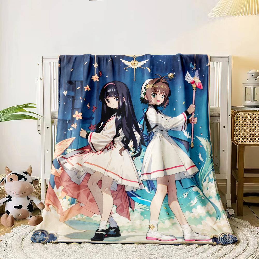 C-Cardcaptor Sakura Cute Cartoon Girl Print Blanket.Comfortable Flannel,Bedroom,Sofa,Bed,Chair,Gift,Picnics,Trips,Camp,Blankets.