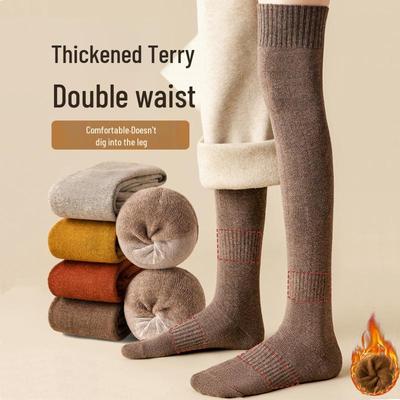 Damen Overknee Samt-verstärkte Dicke Warme Socken