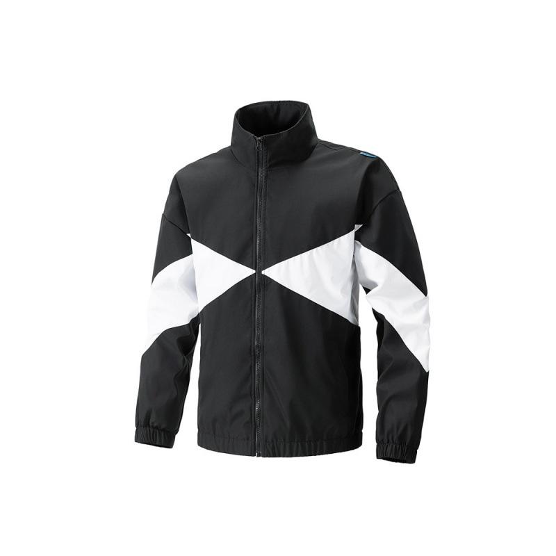 Pánská prodyšná lehká a tenká bunda s barevným blokováním, volný stojáček, ležérní všestranná bunda pro outdoorové sporty