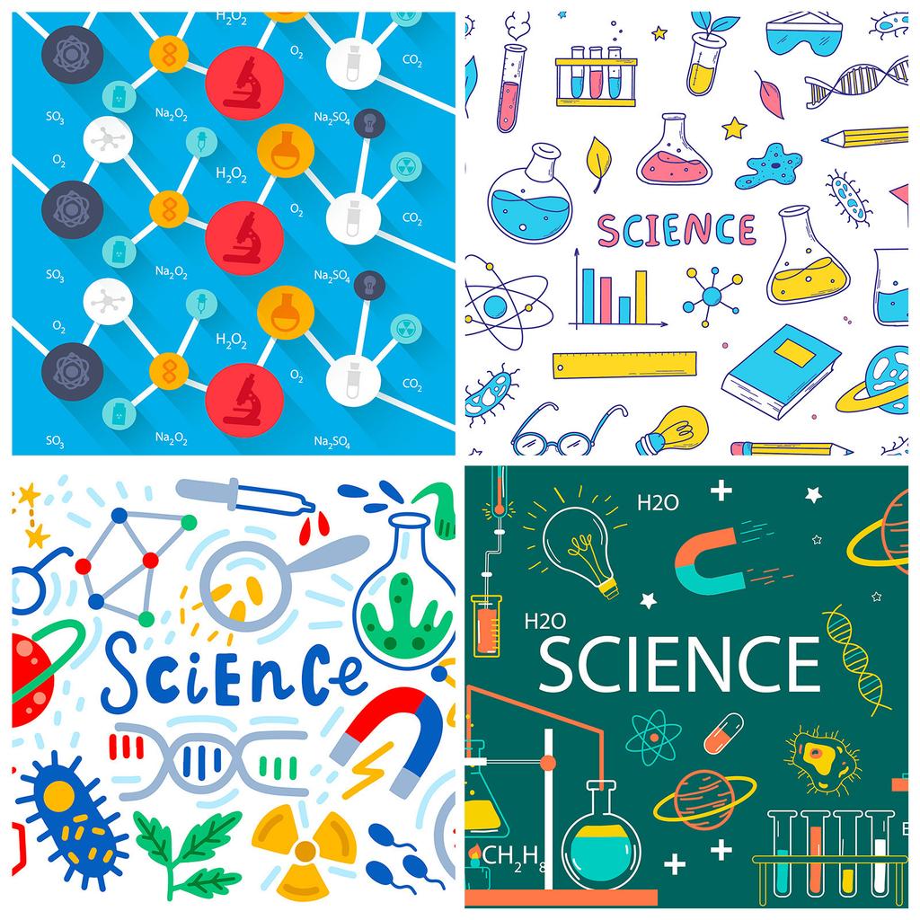 12 Scientific Experiment Hand Account Material Paper Scrapbook Diy Handmade Card Making Creative Backing Background Paper