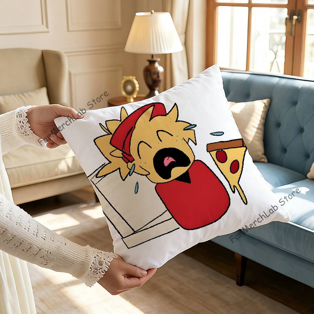 EElliot Anime Pizza Pillow Covers Cartoon Sofa Decorative Home Doublesided Printing Short Plush Cute Cushion Cover