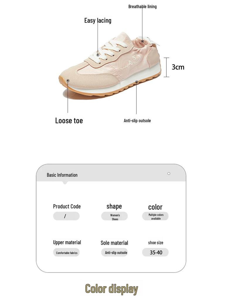Trendy koreańskie 2025 damskie trampki Forrest Gump: Oddychające, codzienne buty do biegania dla studentów, edycja letnia (JCF-205).