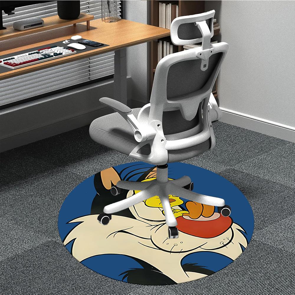 

1pc Character Office Round Area Rug, Under Office Chairs Bedroom Living Room Home Decor a1022298 80cm by 80cm