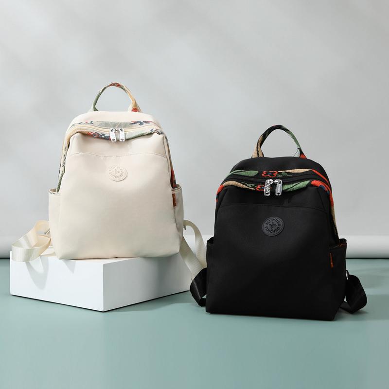 Casual Travel Backpack Lightweight Student Bookbag Urban Minimalist Canvas Bag with Zipper Waterproof Leisure Outdoor Bag