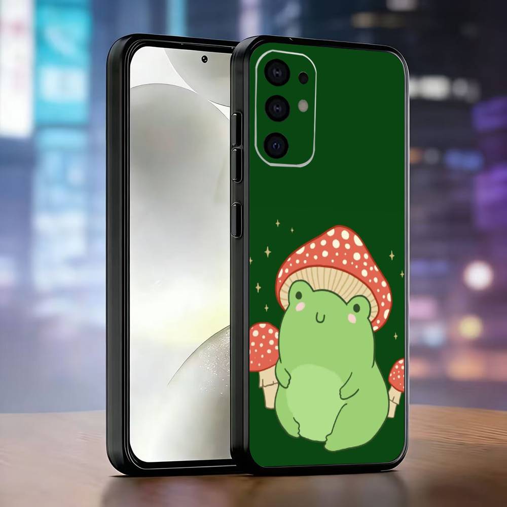 Herbst-Pilz-Frosch Handyhülle Für Samsung S25,S24,S21,S22,S23,S30,Ultra,S20,Plus,Fe,Lite,Note,10,Schwarze Hülle