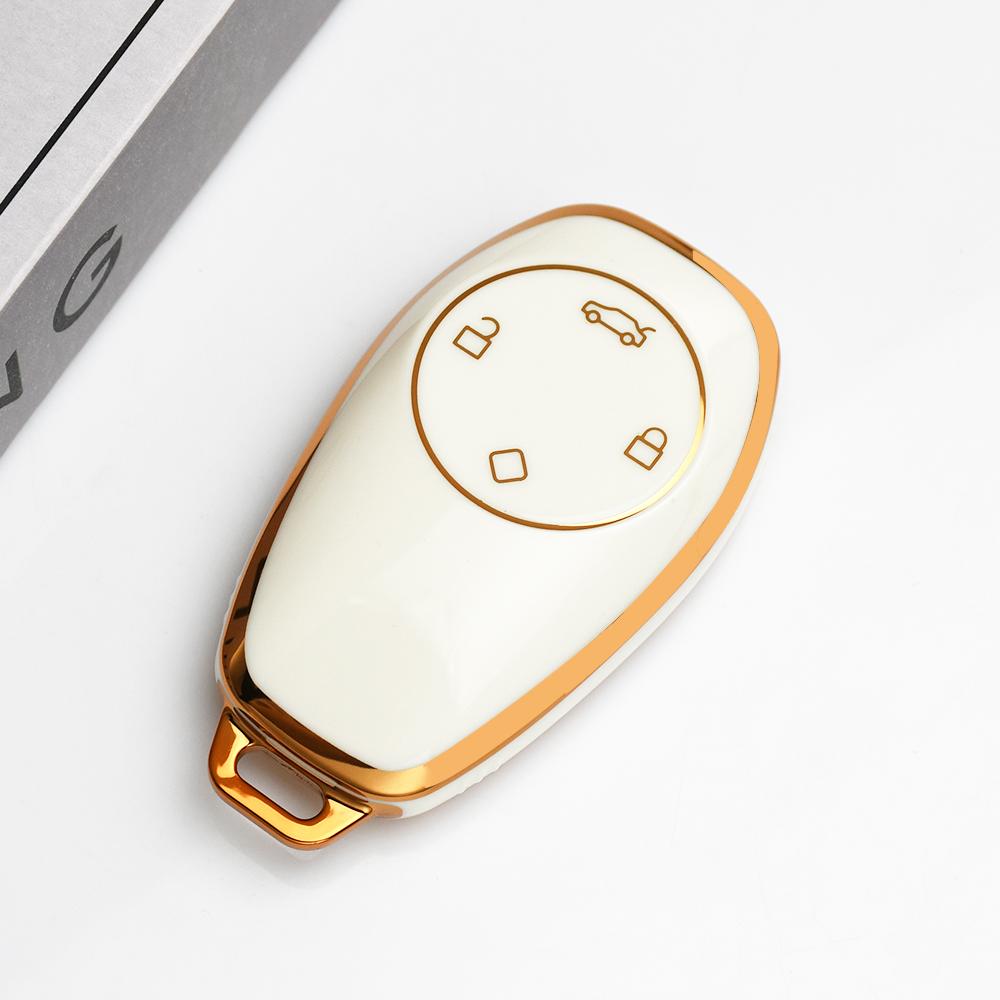 

4 buttons Fashion TPU Auto Car Key Cover Case Keyless Protector Accessories for Leapmotor T03 S01 C11 Shell Fob Holder gold edge key cover белый