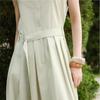 ELLE Shirt Dress with Matching Cotton Pale Office [ELLE] Women's Belt, Blend, Stretch, Green, Elegant, Commuting, Casual, Spring/Summer