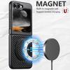 Mobile Phone Case Magnet Wireless Charging 360° Rotating Stand Faux Leather Ring Buckle for Samsung Galaxy Z Flip 7 6 5