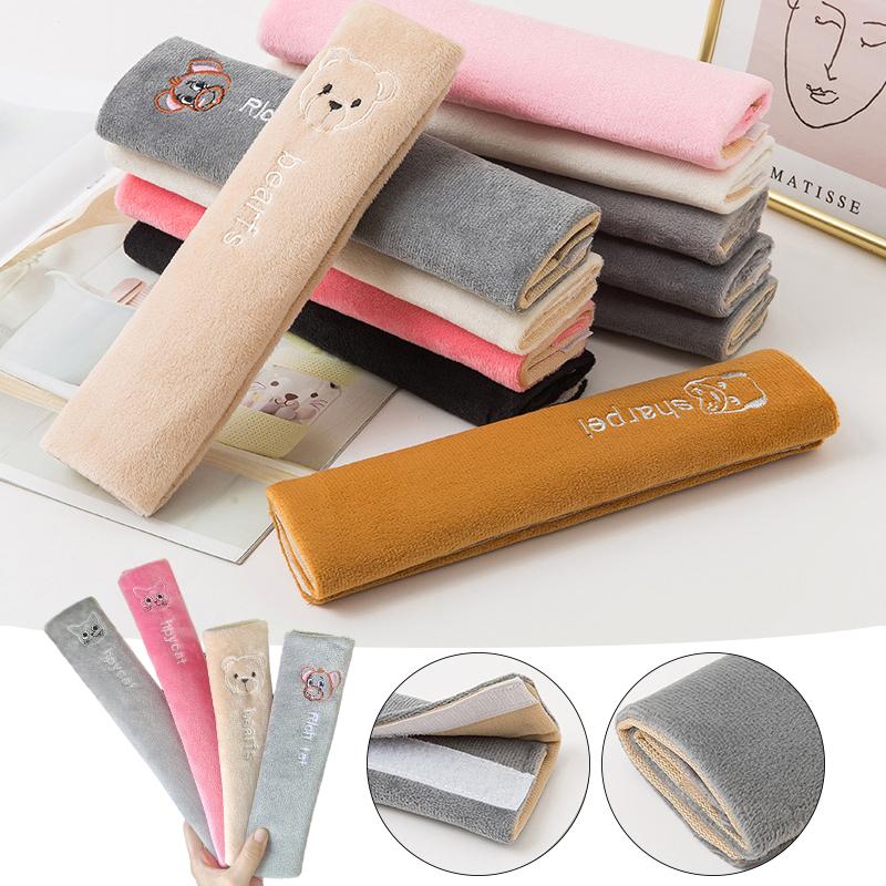 Universal Car Seat Belt Cover Plush Cute Cartoon Car Safety Belt Cover Shoulder Pad For Kids Adults Car Interior Accessories