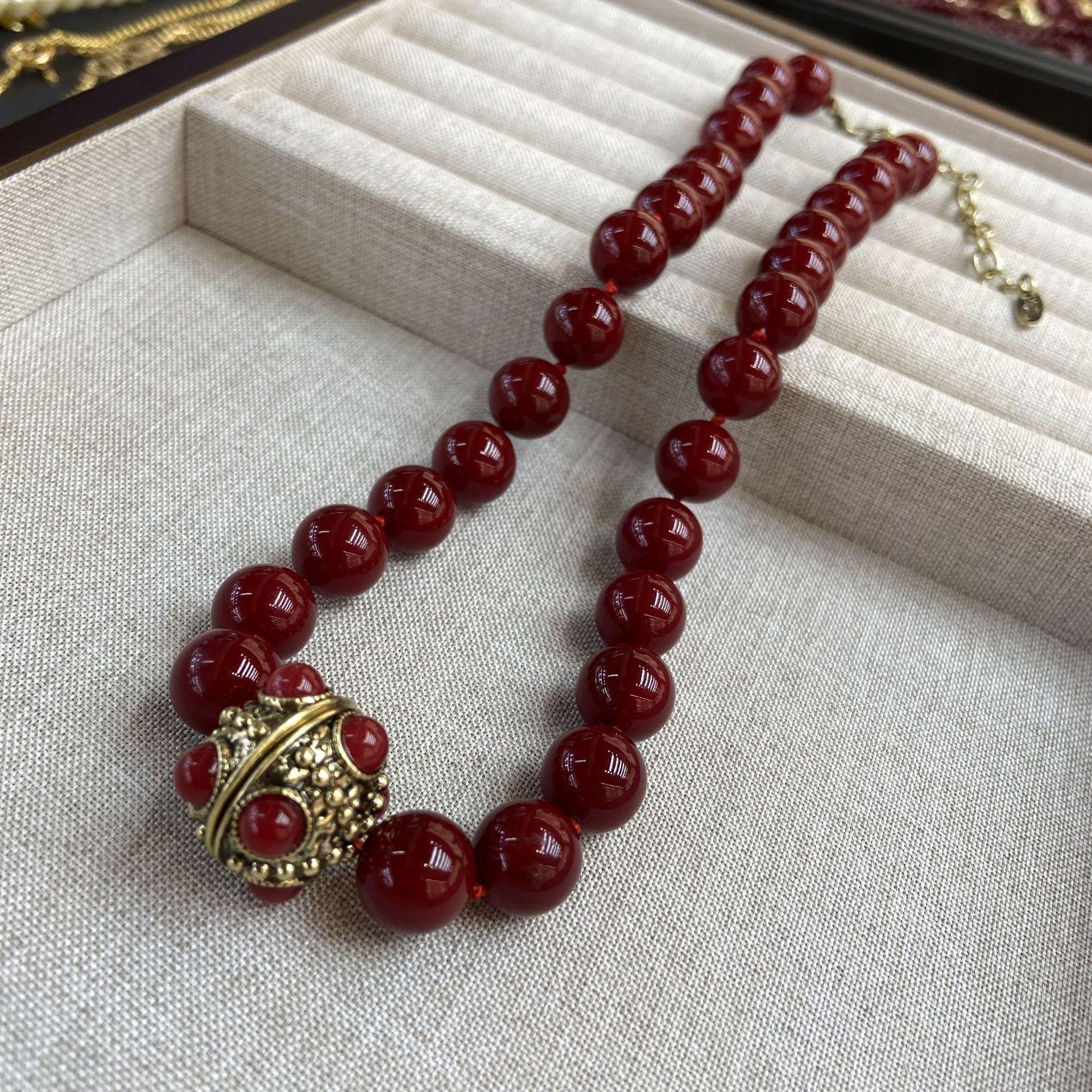 

Ожерелье из глазурованных бусин гортензии Xiangjia, ожерелье из гортензии красного жемчуга