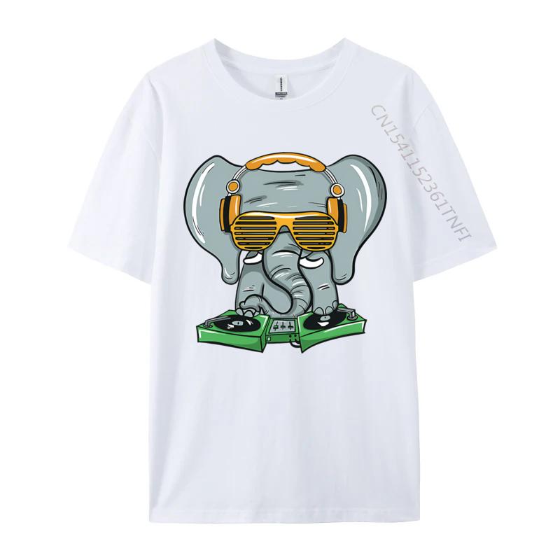 Men Tshirt Dj Elephant House Tshirts Vintage Tee Shirts Unisex ONeck Pure Cotton Tshirts Man Oversized Tops