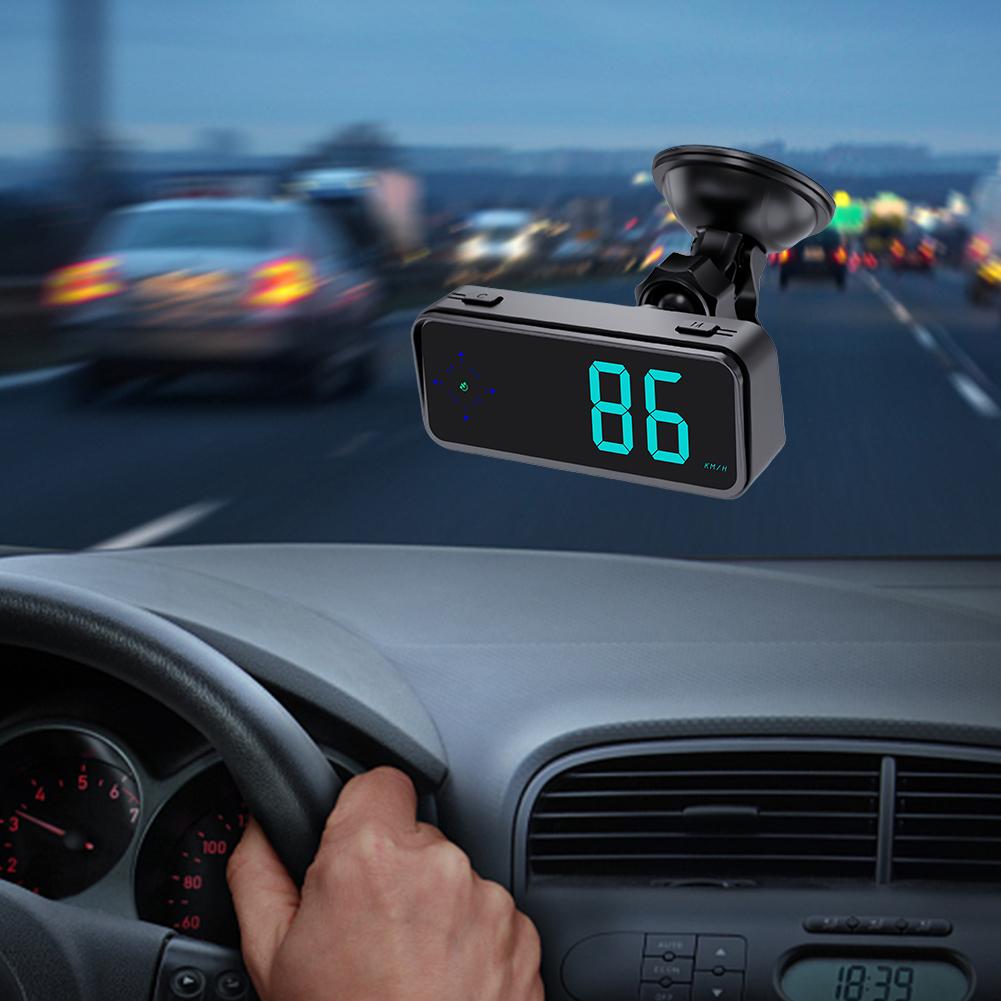 Car Head-up Display with Compass Plug and Play GPS Digital Speedometer Windshield Speed Projector Car Electronics Accessories