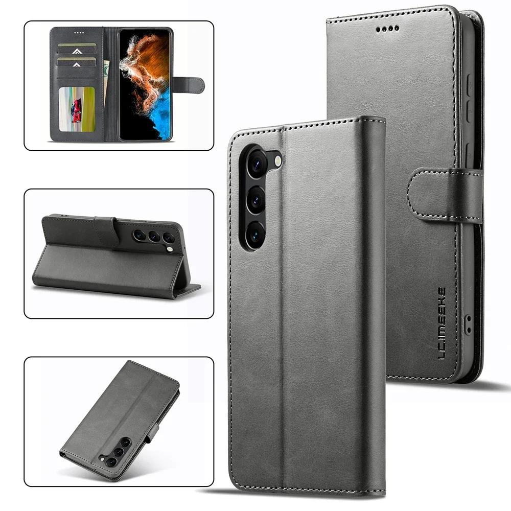 Leather Wallet Phone Cover Magnetic Flip Case Cards Slot For Samsung Galaxy S25 S23 Ultra S24 S22 Plus S21 FE A34 A54 A55 A14 A15