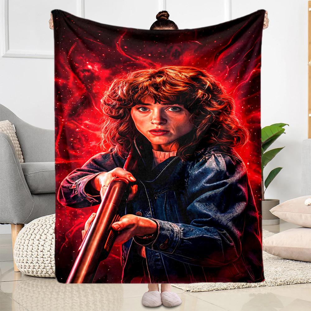Stranger Things Artwork Suitable Blanket for Offices, Travel, Living Rooms Also a Good Gift for Friends and Family Suitable for All Seasons.