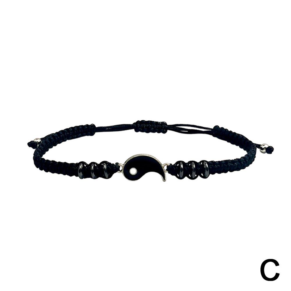 Тайцзи Инь Ян Китайский Традиционный Браслет Пара Для Влюбленных Ручной Работы Плетеный Шнурок Регулируемые Браслеты Браслеты Украшения