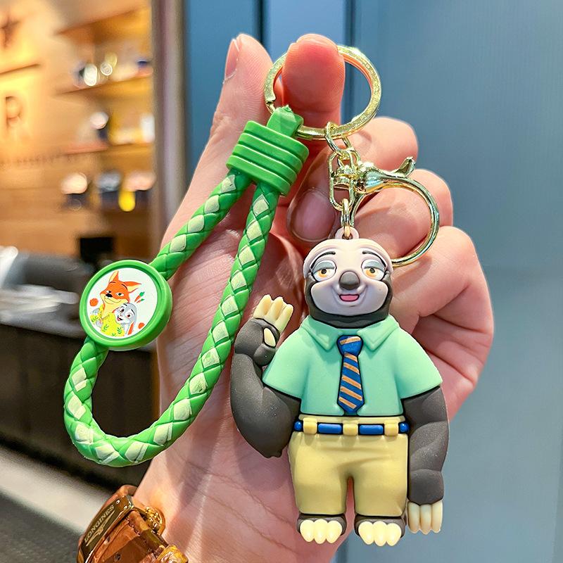 Disney Anime Crazy Zootopia Keychain Cute Judy Nick Key Ring Men's And Women's Bags Pendant Accessories Charm Kids Gift Doll