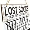 Iron Grid Socks Storage Basket Wall Mounted Lost Socks Container Hollow Metal Storage Rack  Closets
