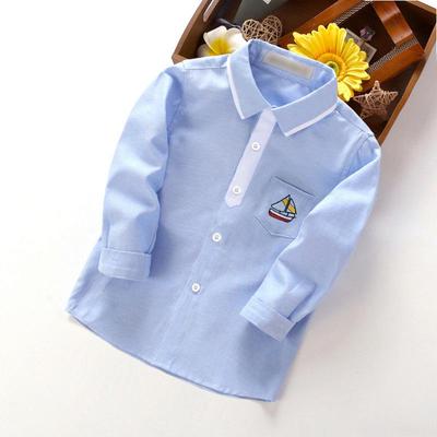 Boys' Long-Sleeved Casual Shirt for Spring and Autumn - New Style for Small and Medium Children
