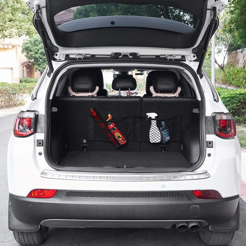 Rete Posteriore per Bagagliaio Auto Sedile Gabbia Elastica Organizzatore Auto Borsa da Schienale Rete con Cordino Velcro Magico Borsa Universale Tasca
