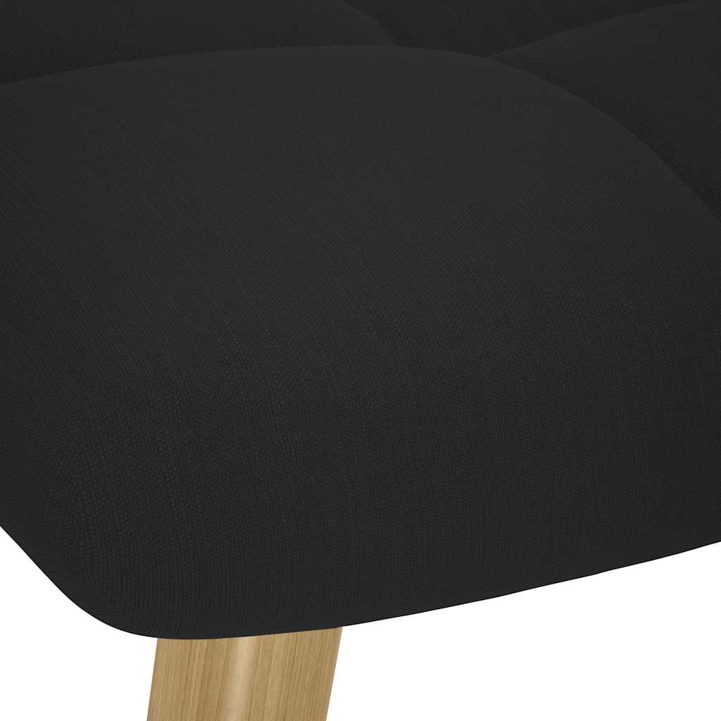 Relaxation Armchair with Footstool Black Fabric