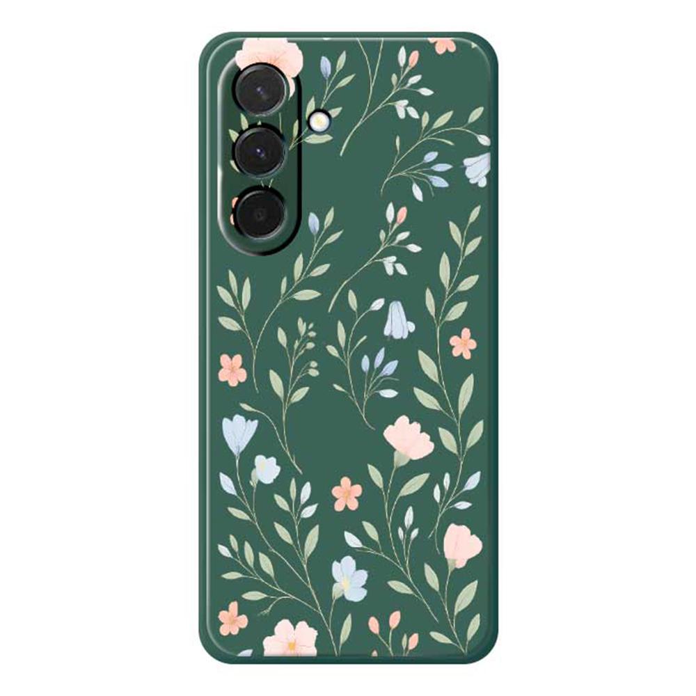 Für Samsung Galaxy A36 5G Hülle Rosa Blau Blumenmuster Druck Gerader Rand TPU Handy Rückseite