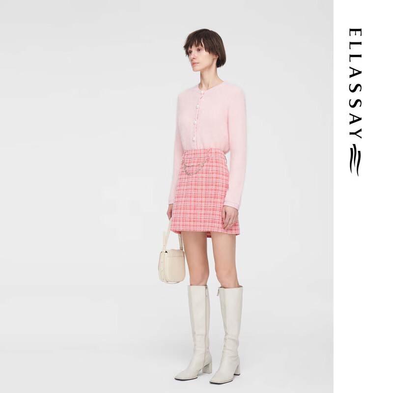 ELLASSAY Chic Plaid Chain Mini Skirt